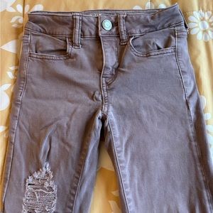 American Eagle Dusty Rose Distressed skinny jeans jeggings  00